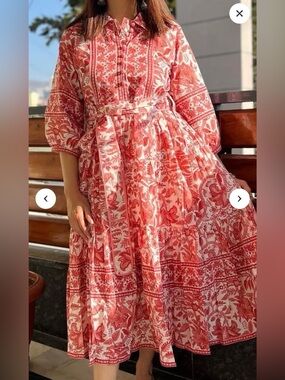 Pink Indian Block Print Dress